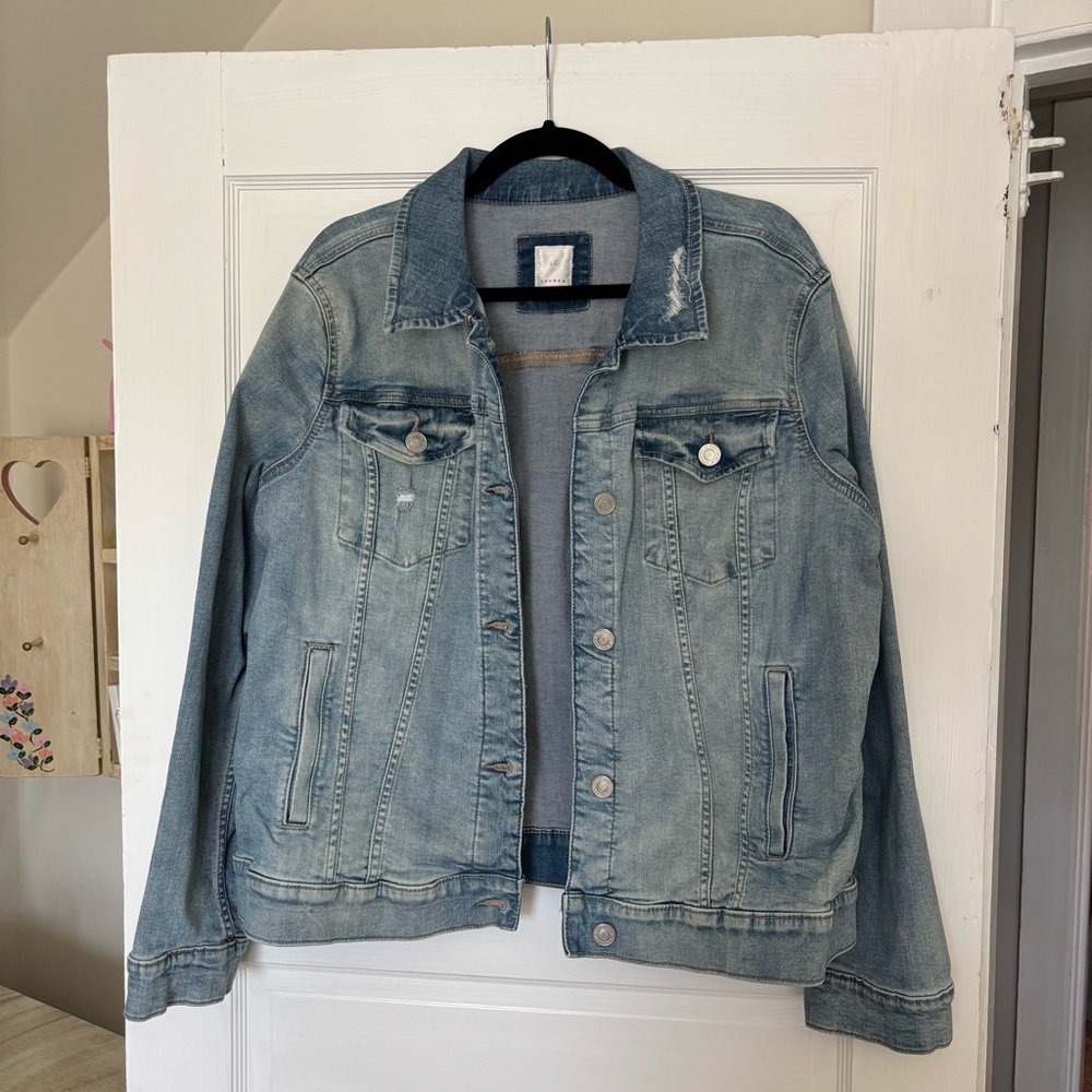 Distressed Stretchy Jean Jacket